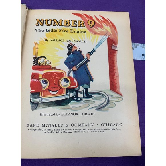 Number Nine The Little Fire Engine 1050 A Rand McNally Book Elf Book FAIR - Picture 8 of 10